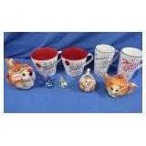 Holiday Mugs,Sugar Bowl,Creamer