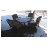 Firepit Table w/ 4chairs - table in poor