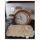Wall Clock, glass cannisters & more