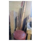 Vintage Red Vinyl Swivel Bar Stool 30'h & various