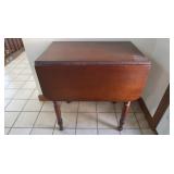 Vintage Solid Wood Drop Leaf Side Table