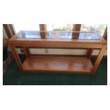 Oak Sofa Table w/glass Top 52x25x16'