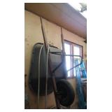 Wood Frame, Plastic Wheelbarrow