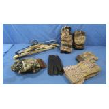 Men's Insulated camo gloves, leather gloves,