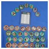 (35) 1971 Topps Baseball Coins lot With Checklist