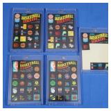 (5) 1971 ABA Basketball Sticker Cards Inc. 22A &