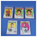 (5) 1971 NHL cards lot inc, Bobby Clarke, Plante,