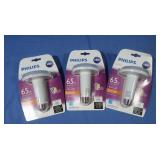3 Philips 65W LED Light Bulbs