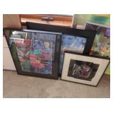 3 Framed Artwork 24.5x25,20x23.5x17x16.5,all