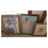 3 Framed Artwork 31x25',31.5x25.5'&23.5x21.5'