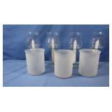 Glass Candle Holders w/Candles&Frosted Glass