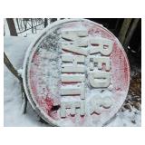 Large Sign-Red & White(approx. 4' Rd)