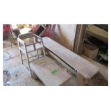 4' Long Wood Bench,Vintage Wood Highchair&Wood