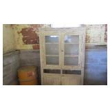 Vintage Wood China Cabinet 38x66x15'D