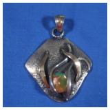 Sterling & 14K Pendant 120gr gross wt