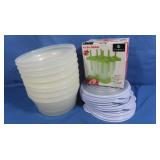 Plastic Food Storage Containers w/lids&Ice Bar