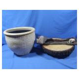 Decorative Log Slice on Wheels 14',Ceramic