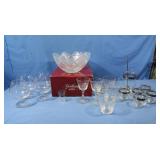 Gortham Glass Bowl 9.5'&Various Glassware