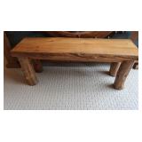 Rustic Log Bench 48x14x19.5'H,Good Cond
