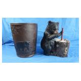 Moose Basket-10x8'Dia&Bear Toilet Brush Holder
