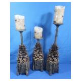 3 Candle Stands,14,18&20' w/Battery Candles