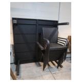 8 Faux Wicker Outdoor ArmChairs&64x64' Table