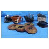 Wildlife Motif Coasters,Salt&Pepper,Bear Mug