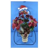 Metal Santa&Floral Dï¿½cor,Approx 30'H