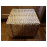 Woven Natural Fiber Ottoman