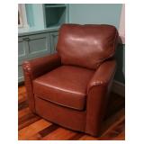 Leather Swivel Rocker-Recently Reupholstered