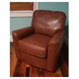 Leather Swivel Rocker-Recently Reupholstered