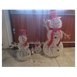 3 Crystal-Effect Lighted Indoor/Outdoor Snowmen