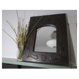 30x23.5 Metal Framed Mirror,Bamboo Shoots in 8.5'