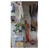 Left Wall Contents-Hand Saw,Rope,Sandpaper&more