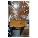 Wooden Nightstand 20x15.5x24.5'H&Decorated Wooden