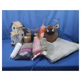 Mounted Antler Rack,Decorative Birdhouse,Spanish