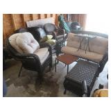 Patio Furniture-Loveseat w/Cushions,sm Tables w/