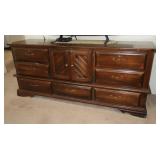 Wood Dresser,71x19x31'H,Some Wear,No Contents