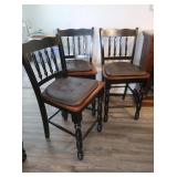 High Bar Chairs w/Pads,Wood,Good Shape,40'H,Seat