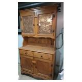 Handmade Hutch Cabinet w/Punched Copper