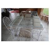 Glass Top Dining Table w/8 Chairs 72x42x29.5'
