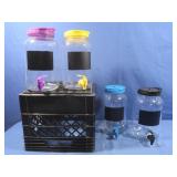 4 - 2gal Mason Jar Glass Beverage Dispensers