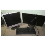 2 Computer Monitors &Keyboards