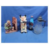 Japan Cow Pitcher, Antique Cruet Syrup &more