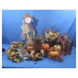 Fall Floral Dï¿½cor &Glass Pumpkin