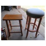 2 Stools -24' all wood, 31' padded