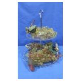 Glass 2-tiered Stand,Beaded Grape Dï¿½cor