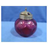 Antique Victorian Cranberry Ink Well