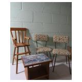 2 Childrens Chairs,Wood Doll HighChair,Colonia