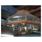 Vintage Octagonal MissionStyle Chandelier w/Wood